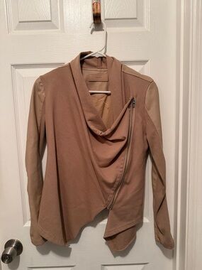 Blank NYC Draped Asymmetrical Jacket in Taupe Size XS